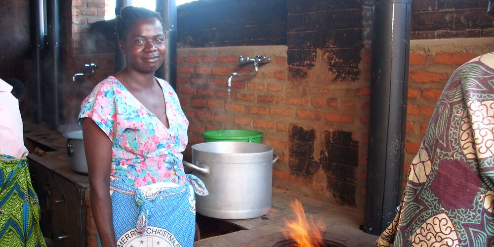 SolarGlobal built a hybrid commercial kitchen with solar support in Malawi in 2009.